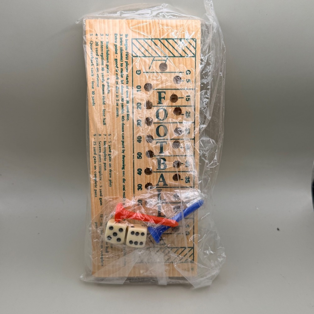 Vintage Wooden Football Dice Game Tabletop Travel Peg Game‎ New Sealed